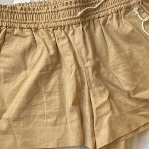 NWT J Crew tan elastic  waist linen shorts Sz Xs